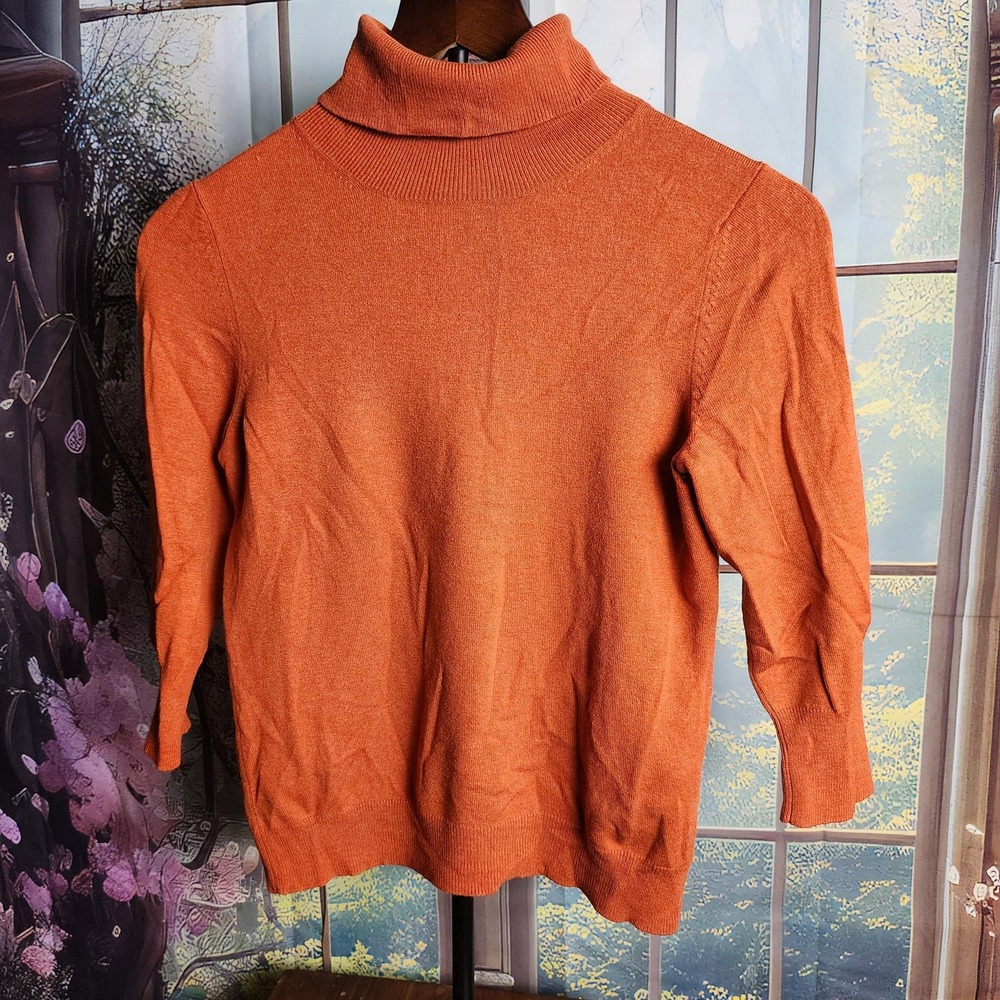 Orange Turtleneck, Silk Wool Cashmere + Blend by Banana Republic Y2K Sweater